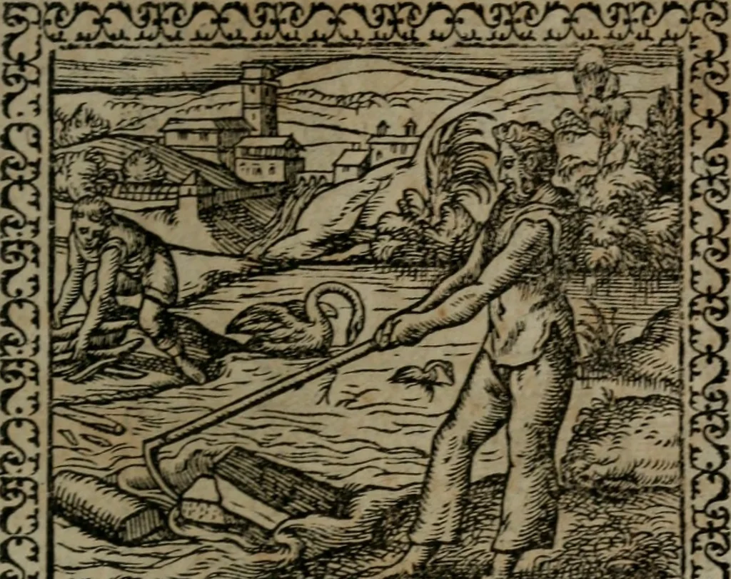An illustration from Emblemata : et aliquot nummi antiqui operis, 1566, leaf 140