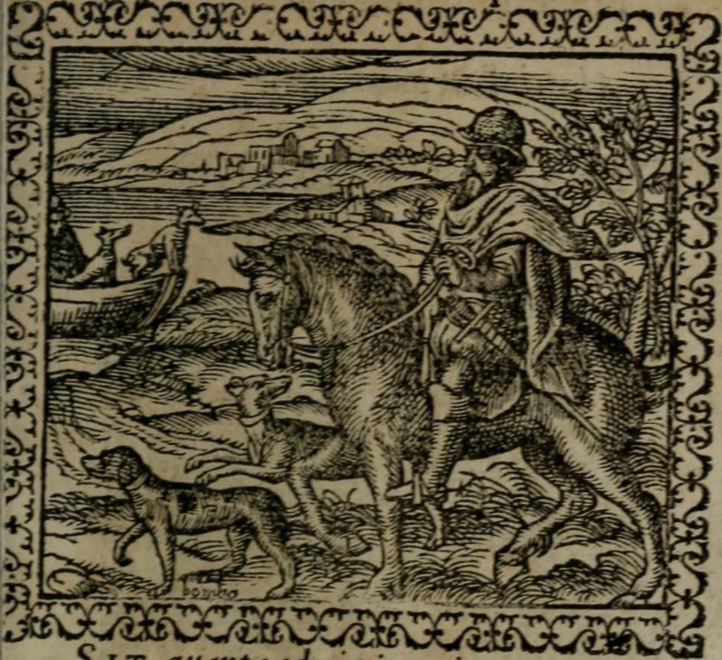An illustration from Emblemata : et aliquot nummi antiqui operis, 1566, leaf 148