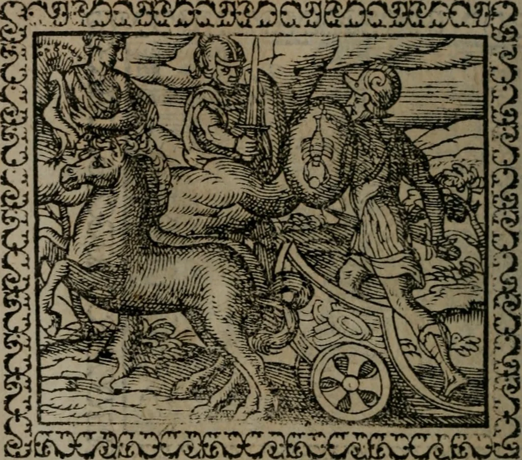 An illustration from Emblemata : et aliquot nummi antiqui operis, 1566, leaf 151