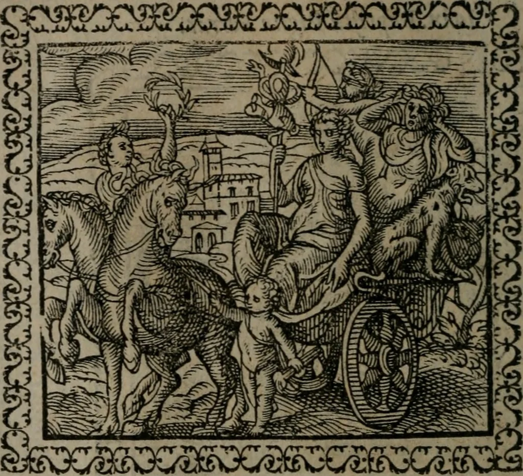 An illustration from Emblemata : et aliquot nummi antiqui operis, 1566, leaf 153