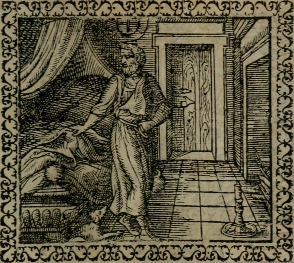An illustration from Emblemata : et aliquot nummi antiqui operis, 1566, leaf 156