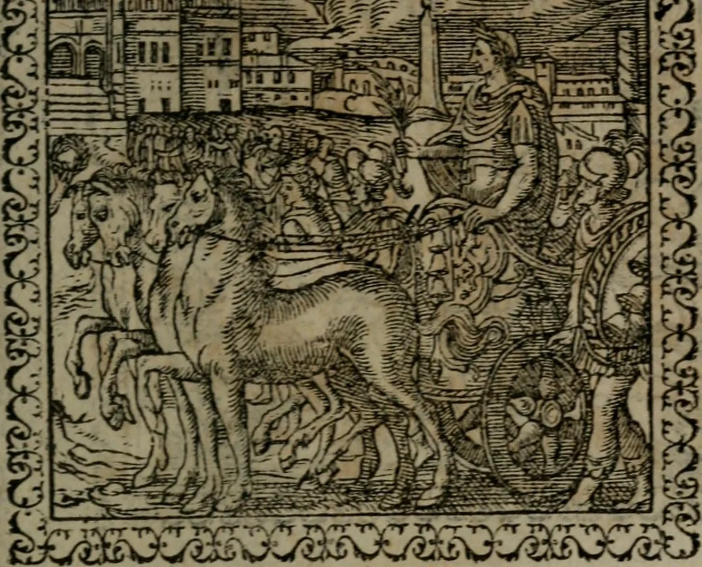 An illustration from Emblemata : et aliquot nummi antiqui operis, 1566, leaf 16