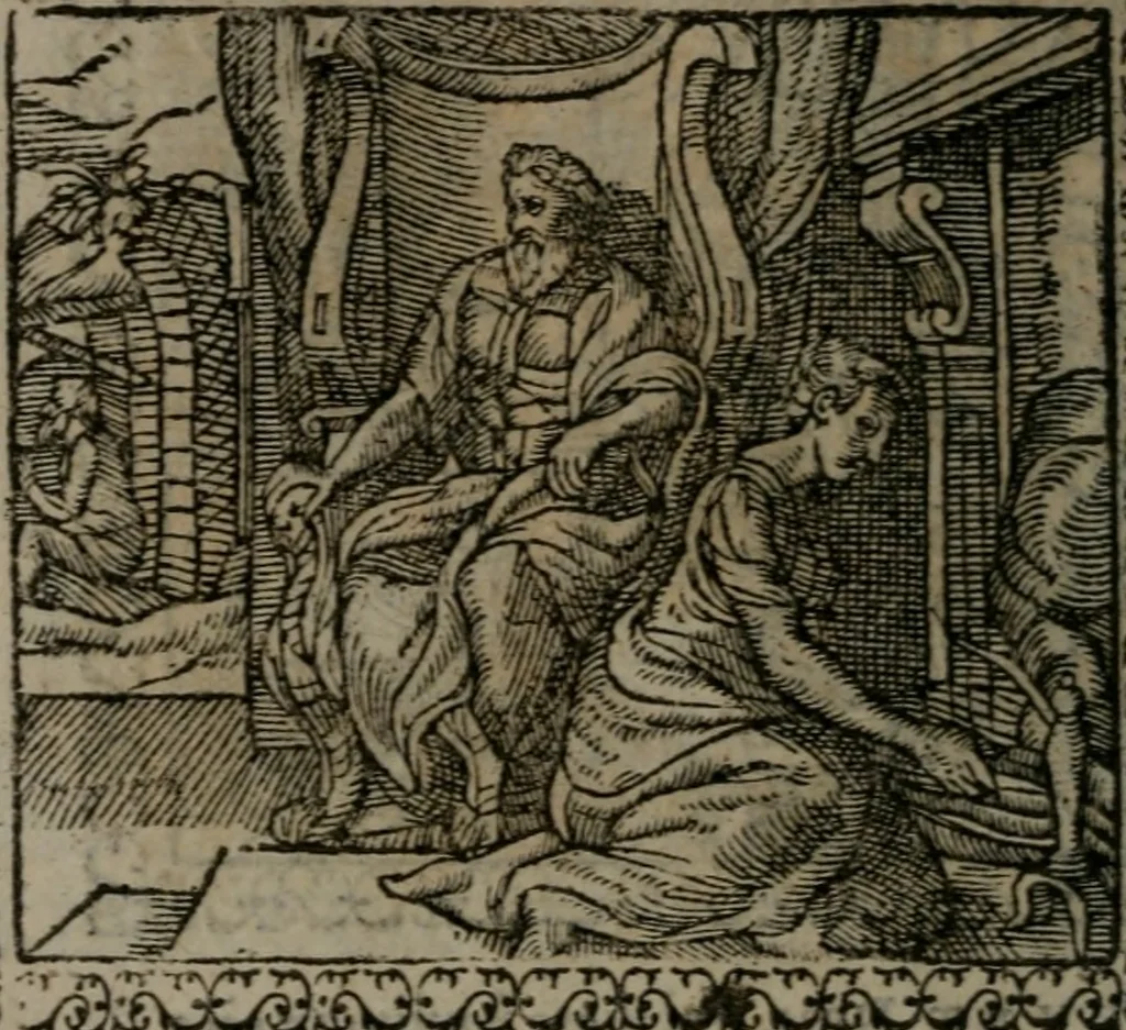 An illustration from Emblemata : et aliquot nummi antiqui operis, 1566, leaf 161