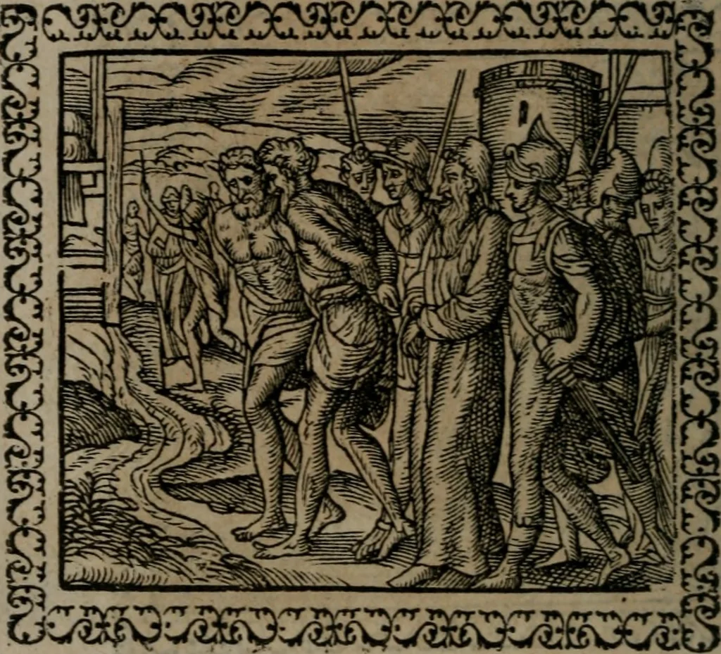 An illustration from Emblemata : et aliquot nummi antiqui operis, 1566, leaf 171