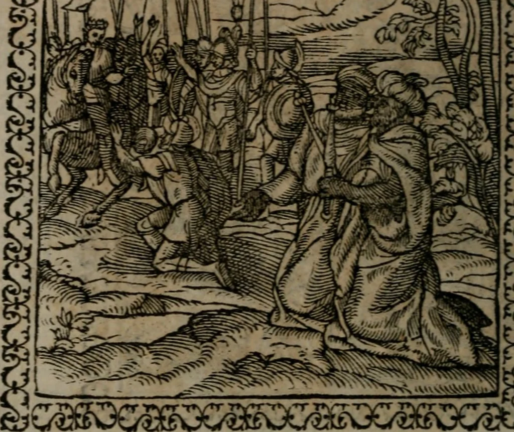 An illustration from Emblemata : et aliquot nummi antiqui operis, 1566, leaf 181