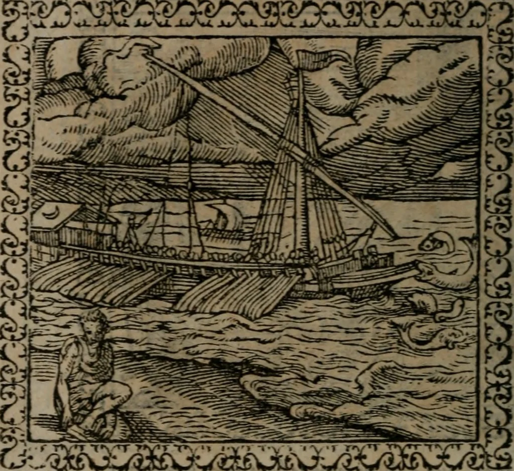 An illustration from Emblemata : et aliquot nummi antiqui operis, 1566, leaf 183