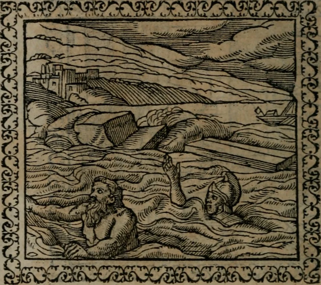An illustration from Emblemata : et aliquot nummi antiqui operis, 1566, leaf 187