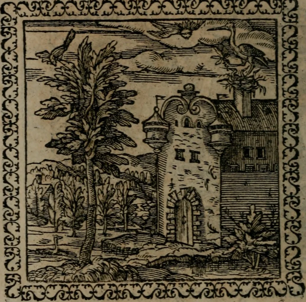 An illustration from Emblemata : et aliquot nummi antiqui operis, 1566, leaf 189