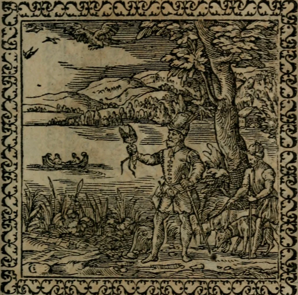 An illustration from Emblemata : et aliquot nummi antiqui operis, 1566, leaf 194
