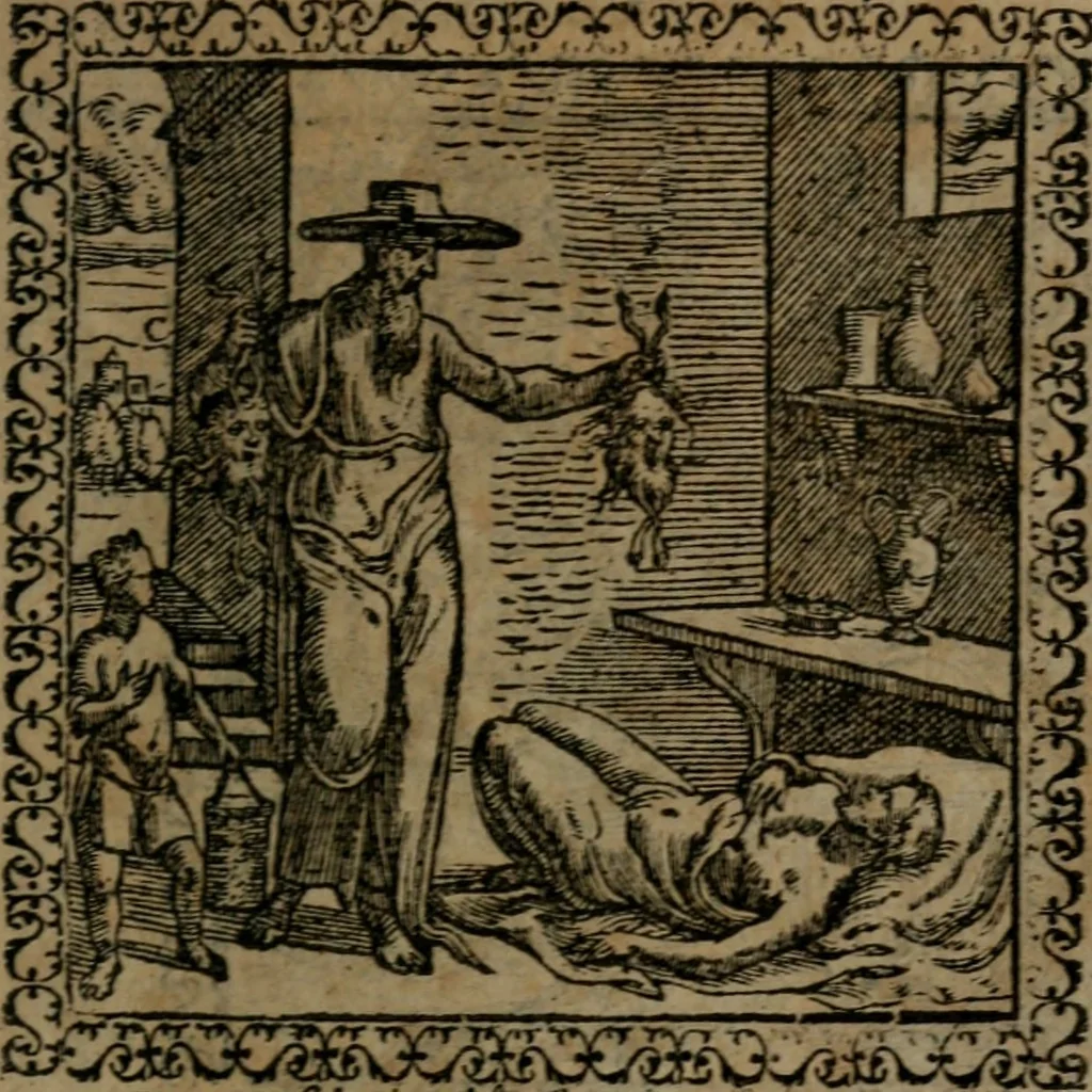 An illustration from Emblemata : et aliquot nummi antiqui operis, 1566, leaf 208