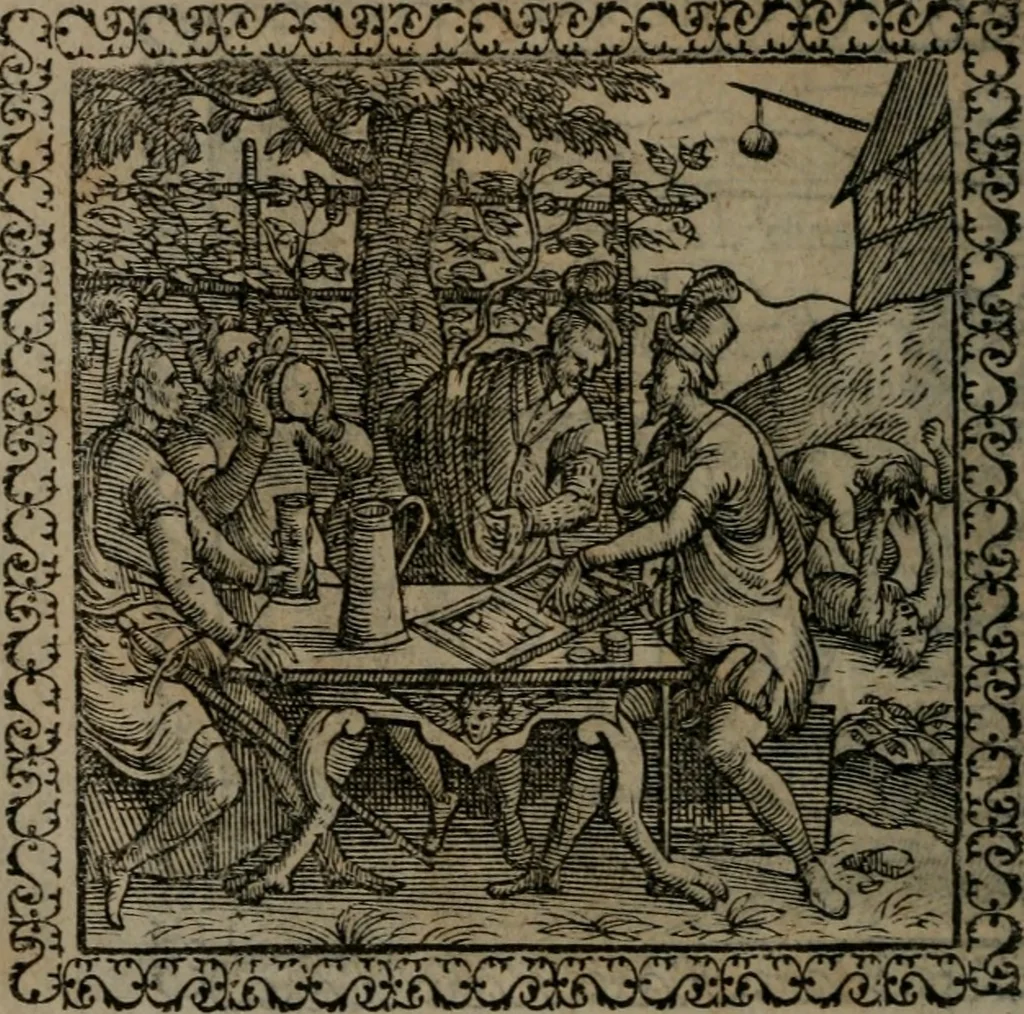 An illustration from Emblemata : et aliquot nummi antiqui operis, 1566, leaf 217