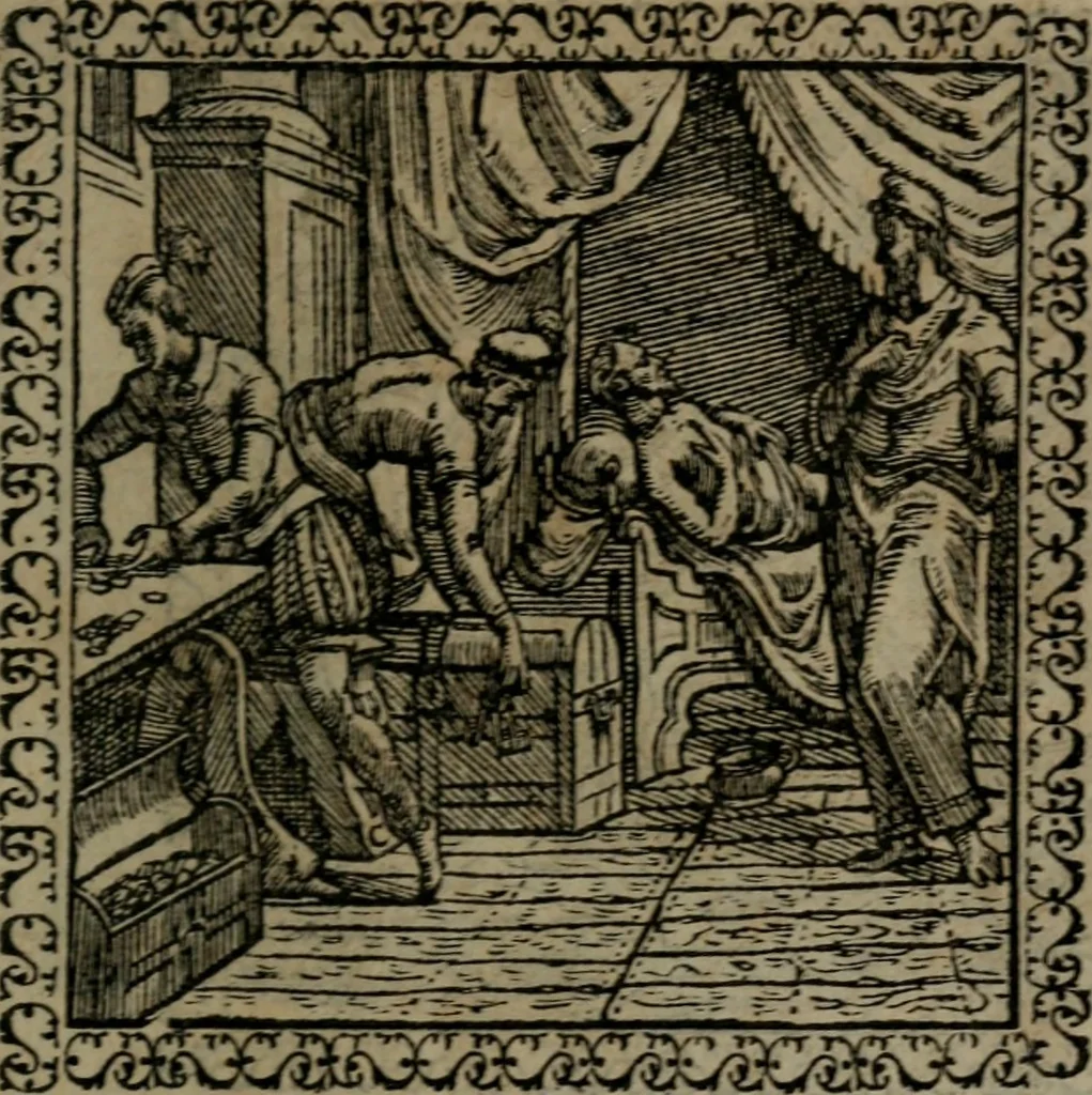 An illustration from Emblemata : et aliquot nummi antiqui operis, 1566, leaf 224