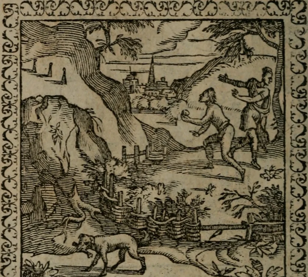 An illustration from Emblemata : et aliquot nummi antiqui operis, 1566, leaf 233