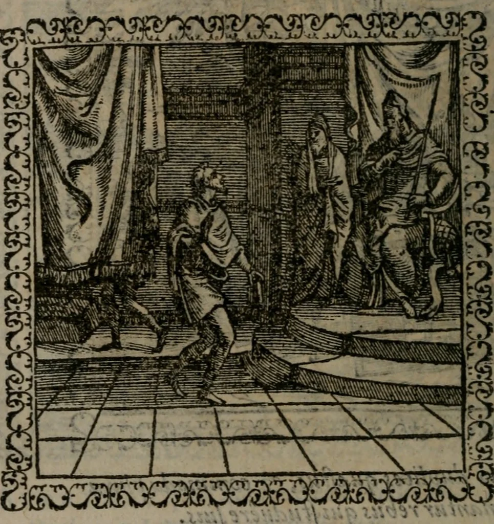 An illustration from Emblemata : et aliquot nummi antiqui operis, 1566, leaf 239
