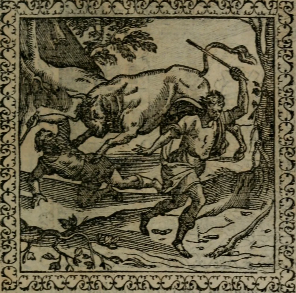 An illustration from Emblemata : et aliquot nummi antiqui operis, 1566, leaf 240