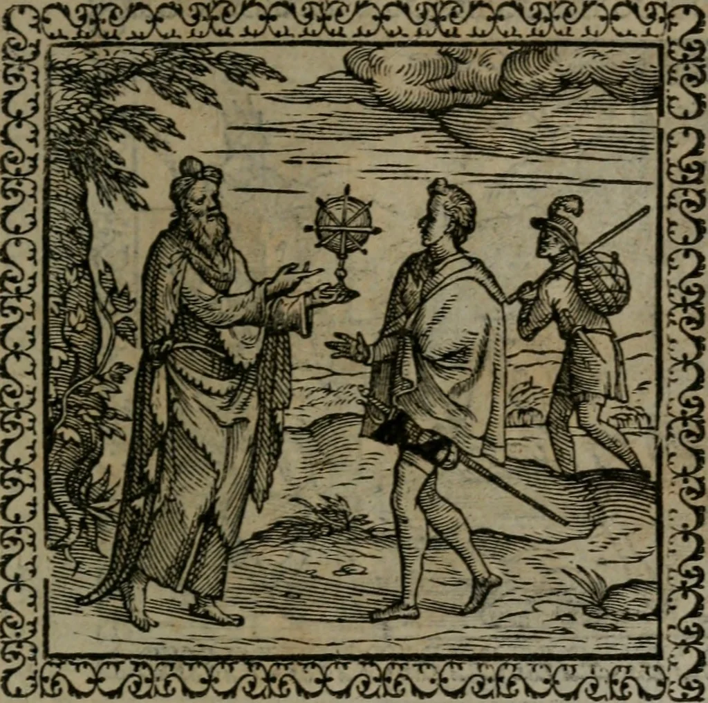 An illustration from Emblemata : et aliquot nummi antiqui operis, 1566, leaf 242