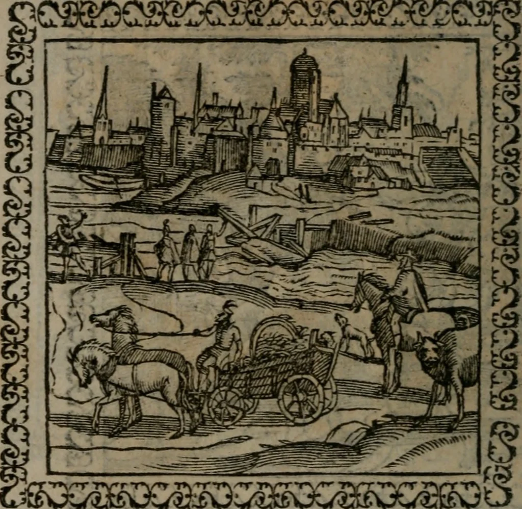 An illustration from Emblemata : et aliquot nummi antiqui operis, 1566, leaf 245