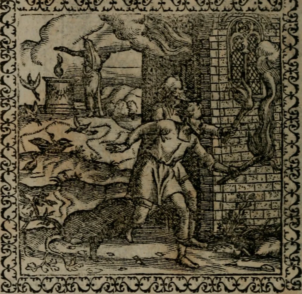 An illustration from Emblemata : et aliquot nummi antiqui operis, 1566, leaf 249