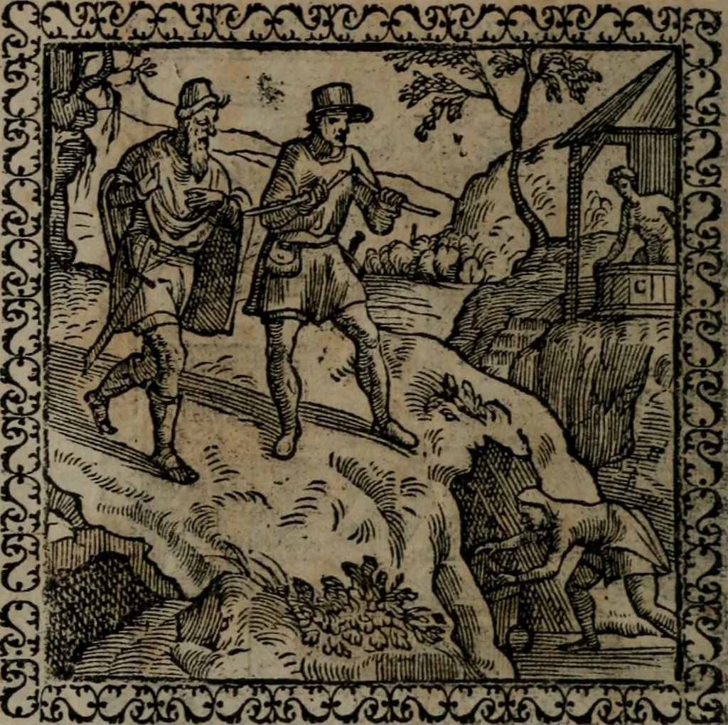 An illustration from Emblemata : et aliquot nummi antiqui operis, 1566, leaf 253