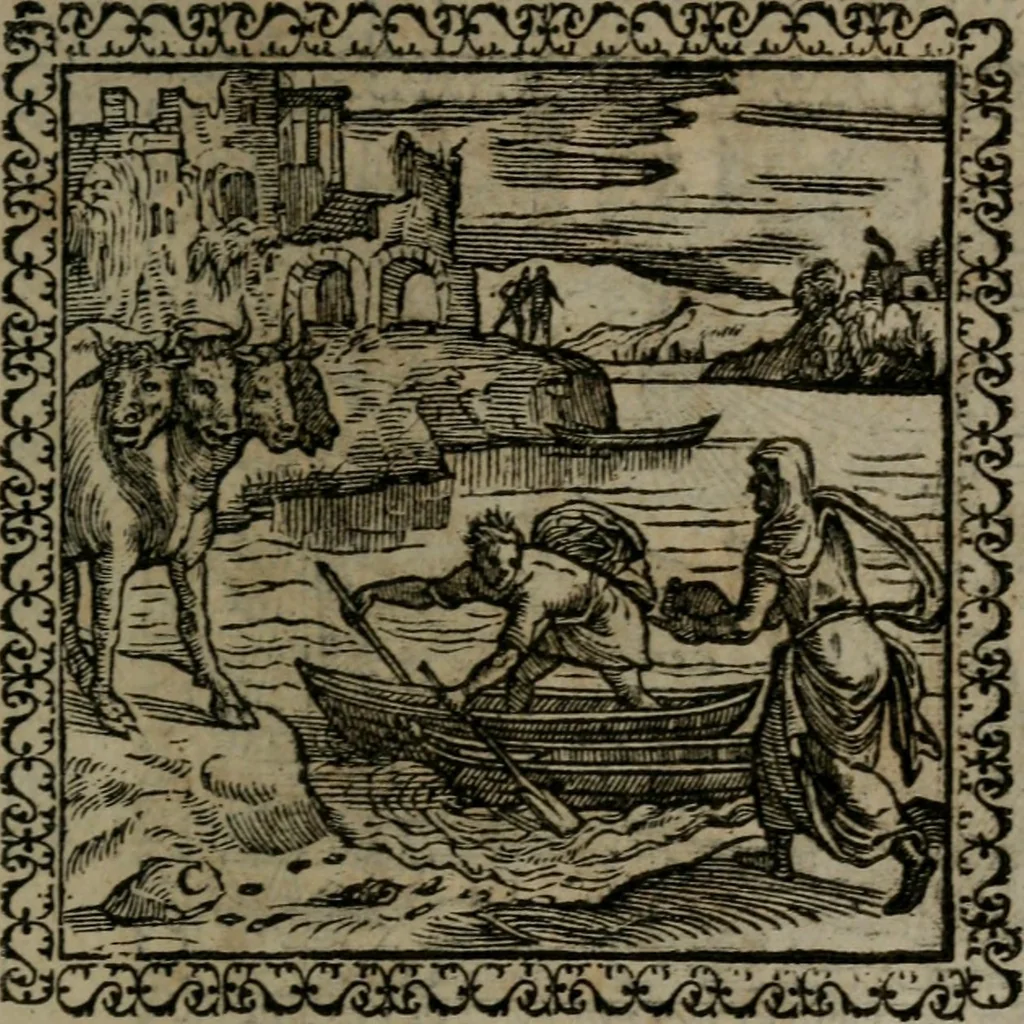 An illustration from Emblemata : et aliquot nummi antiqui operis, 1566, leaf 258