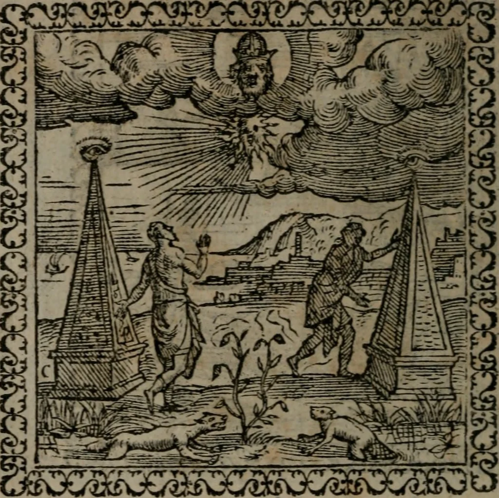 An illustration from Emblemata : et aliquot nummi antiqui operis, 1566, leaf 259