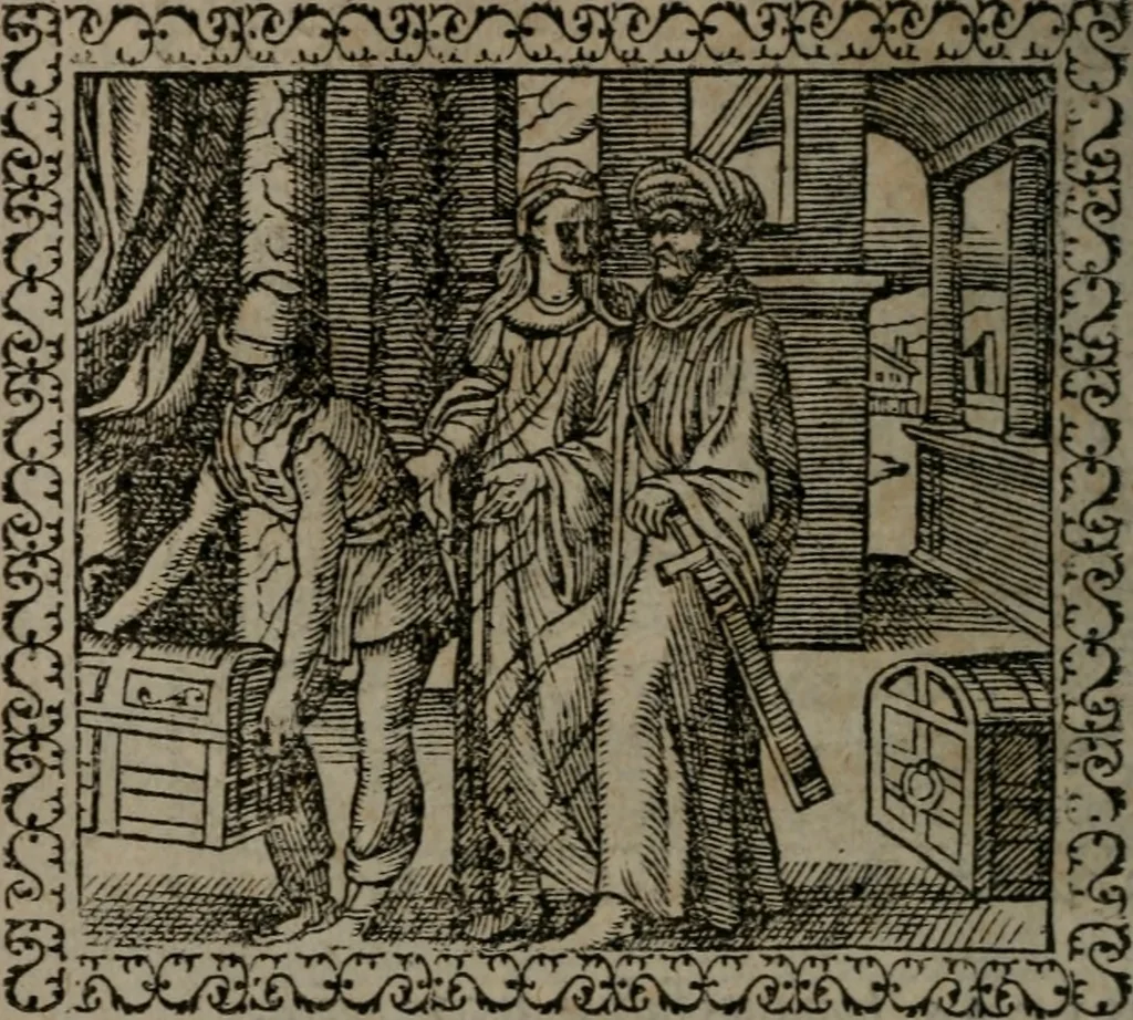 An illustration from Emblemata : et aliquot nummi antiqui operis, 1566, leaf 27