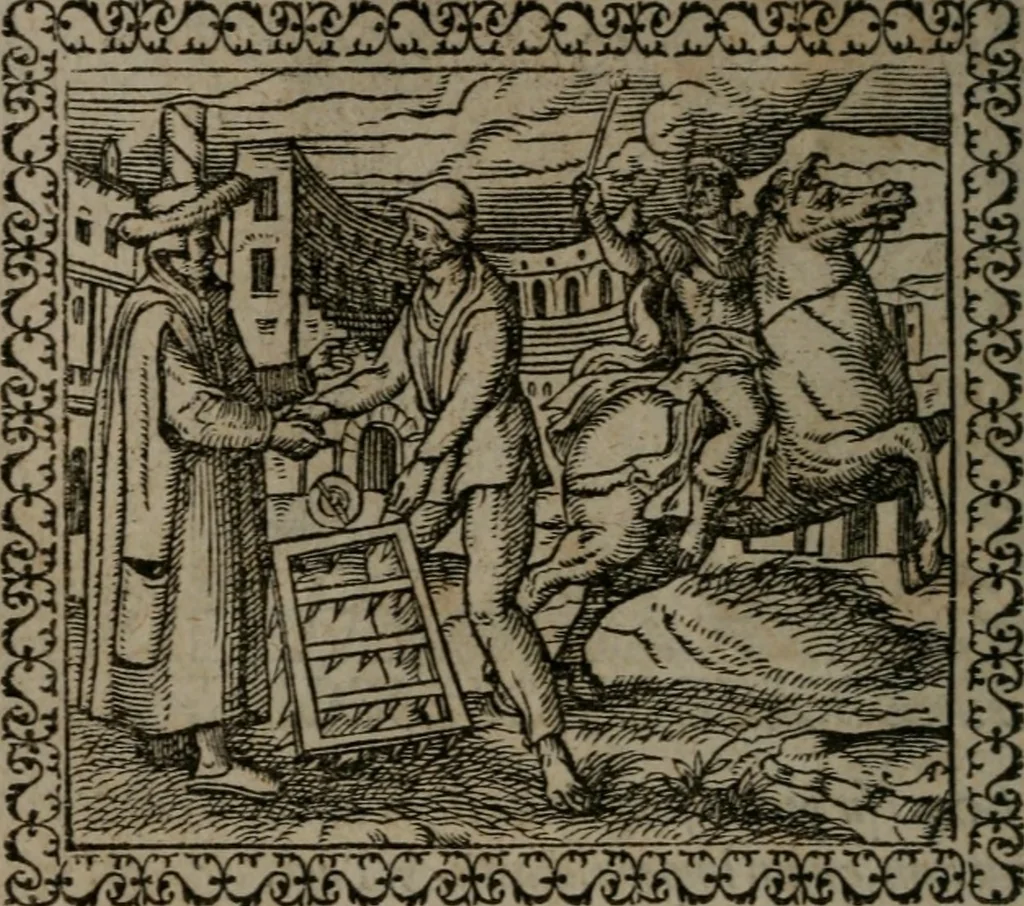 An illustration from Emblemata : et aliquot nummi antiqui operis, 1566, leaf 29
