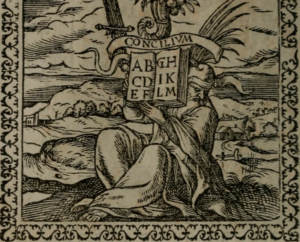An illustration from Emblemata : et aliquot nummi antiqui operis, 1566, leaf 35