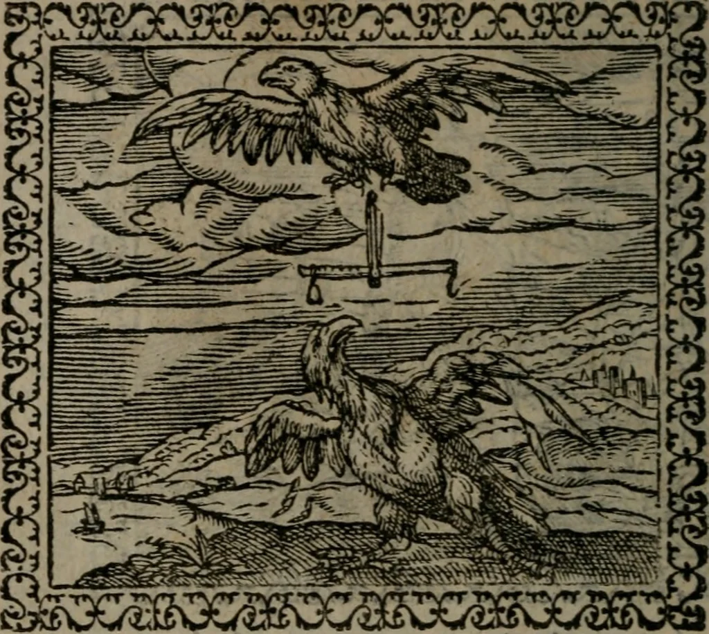 An illustration from Emblemata : et aliquot nummi antiqui operis, 1566, leaf 39