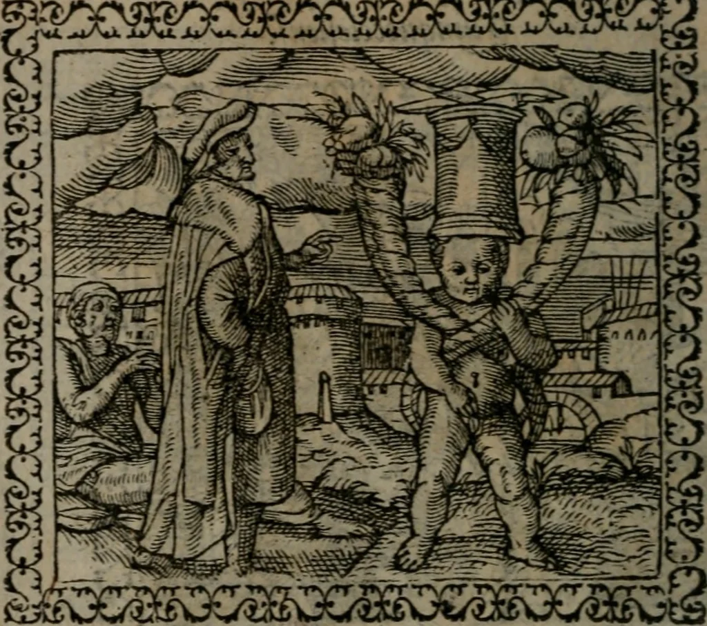 An illustration from Emblemata : et aliquot nummi antiqui operis, 1566, leaf 41