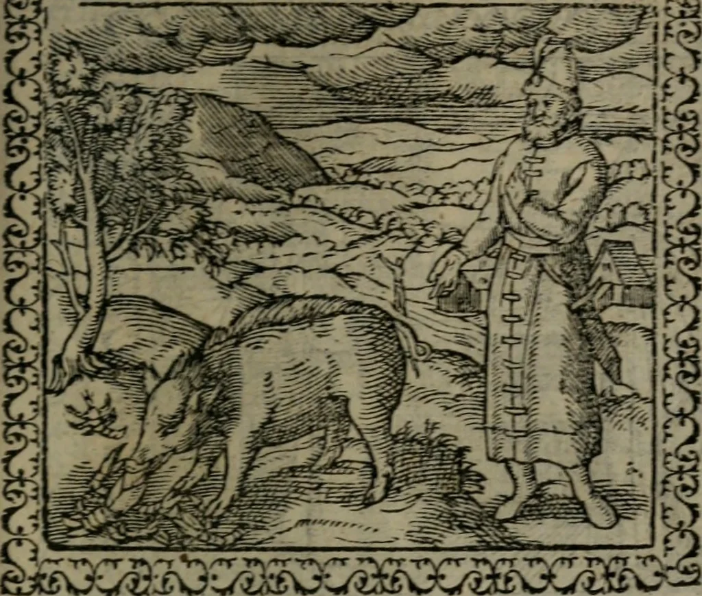 An illustration from Emblemata : et aliquot nummi antiqui operis, 1566, leaf 60