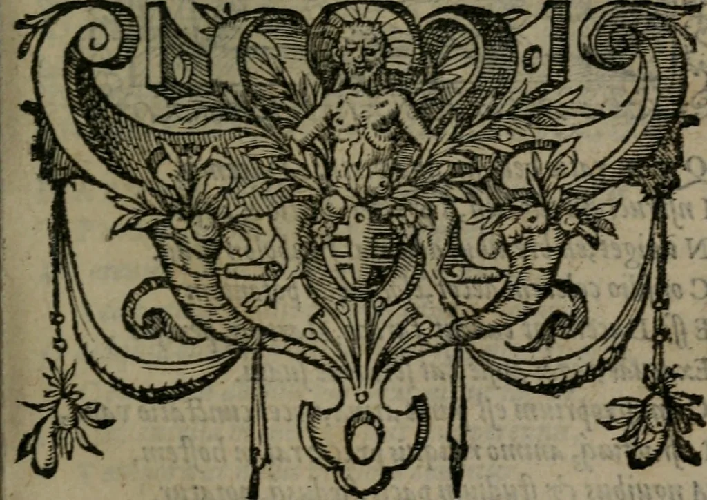 An illustration from Emblemata : et aliquot nummi antiqui operis, 1566, leaf 68