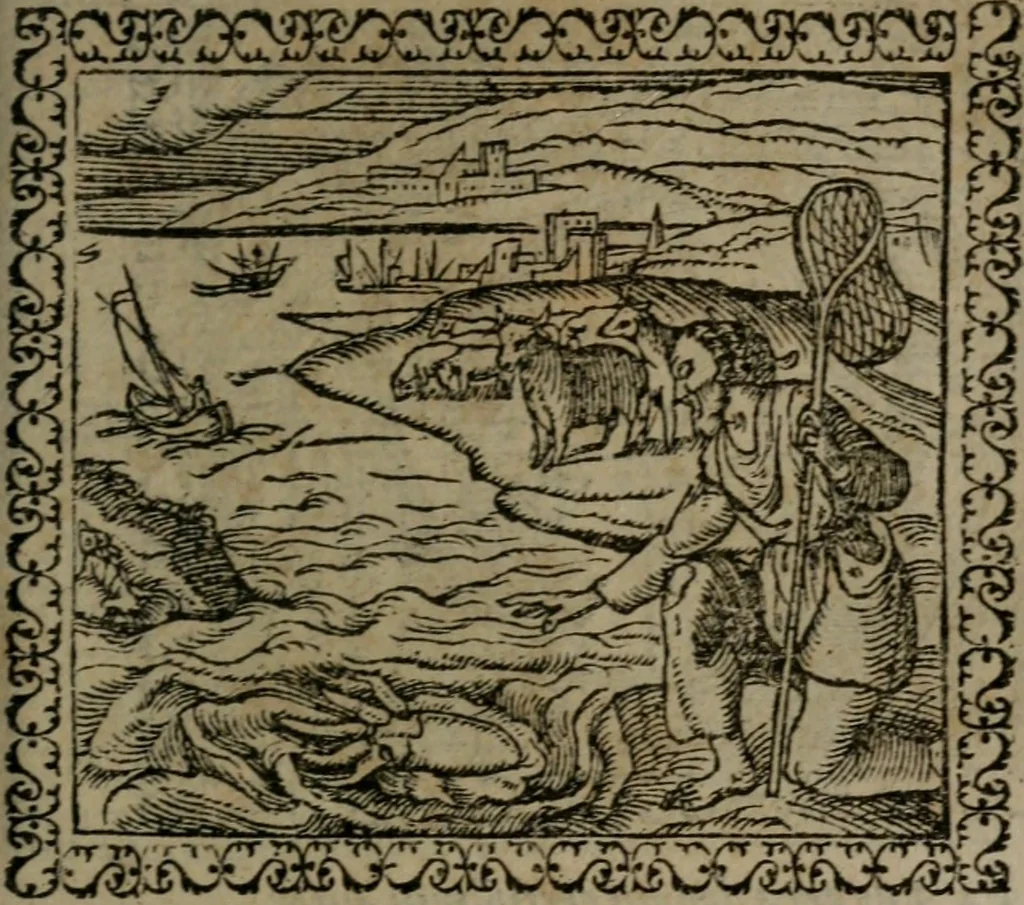 An illustration from Emblemata : et aliquot nummi antiqui operis, 1566, leaf 72