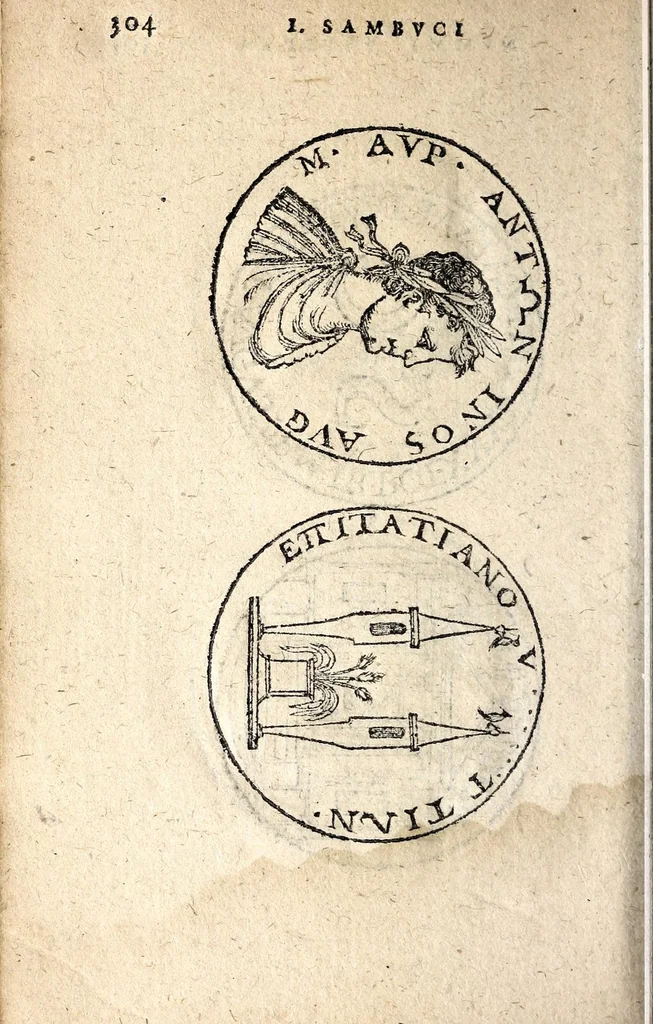 An illustration from Emblemata, et aliqvot nvmmi antiqvi operis, Ioan. Sambvci Tirnaviensis Pannonii, 1584, leaf 308