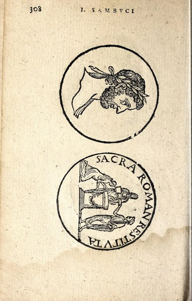 An illustration from Emblemata, et aliqvot nvmmi antiqvi operis, Ioan. Sambvci Tirnaviensis Pannonii, 1584, leaf 312