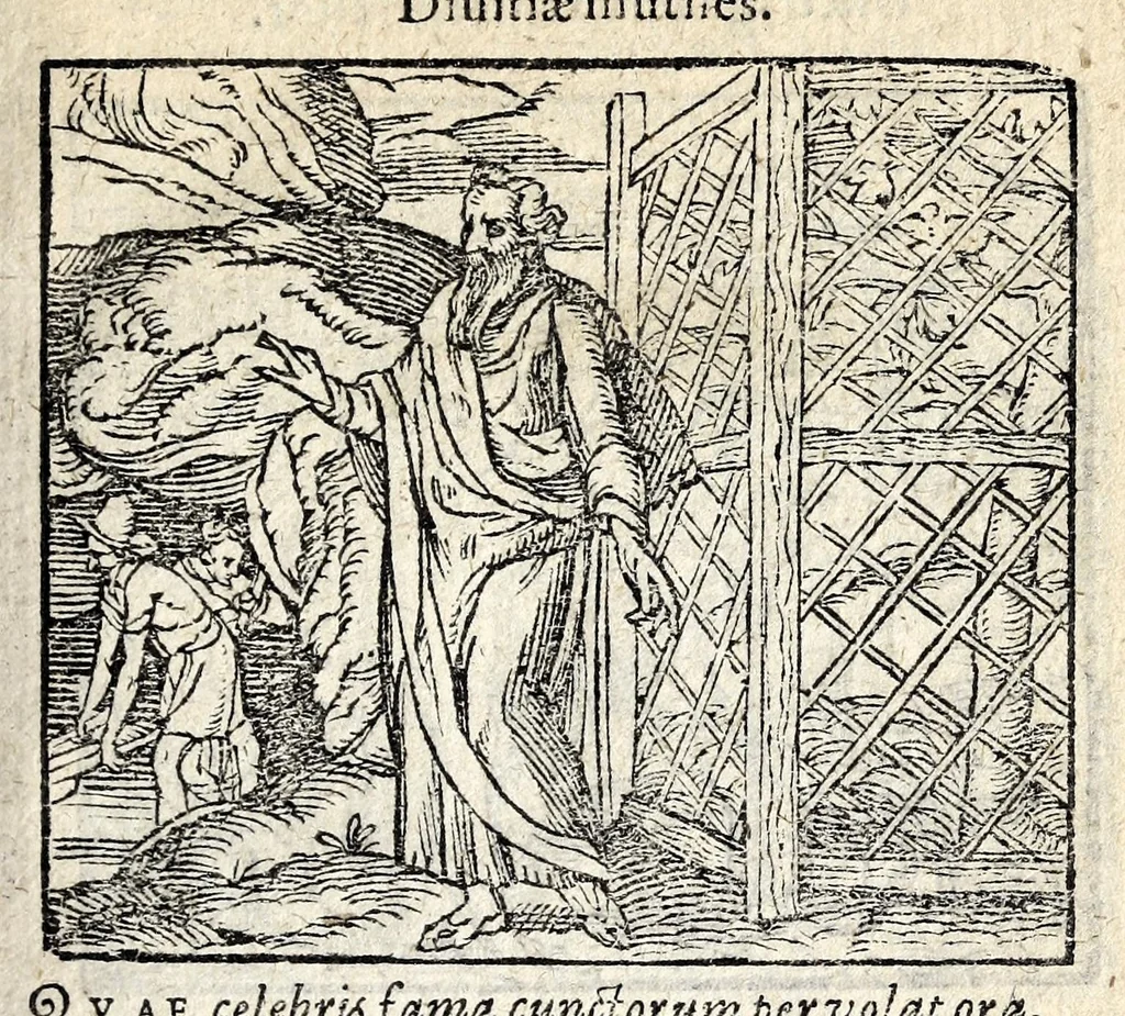 An illustration from Emblemata, et aliqvot nvmmi antiqvi operis, Ioan. Sambvci Tirnaviensis Pannonii, 1584, leaf 51