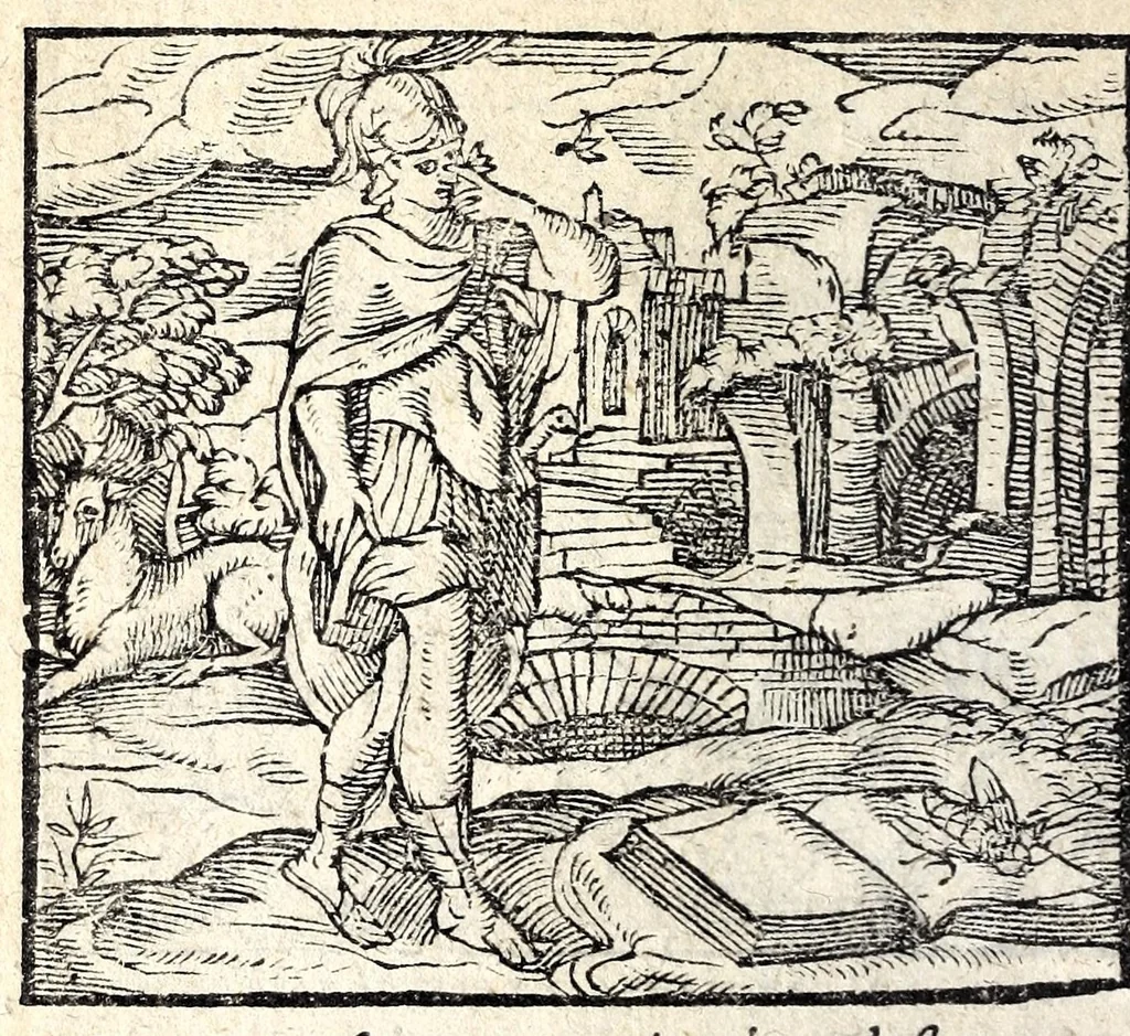 An illustration from Emblemata, et aliqvot nvmmi antiqvi operis, Ioan. Sambvci Tirnaviensis Pannonii, 1584, leaf 66