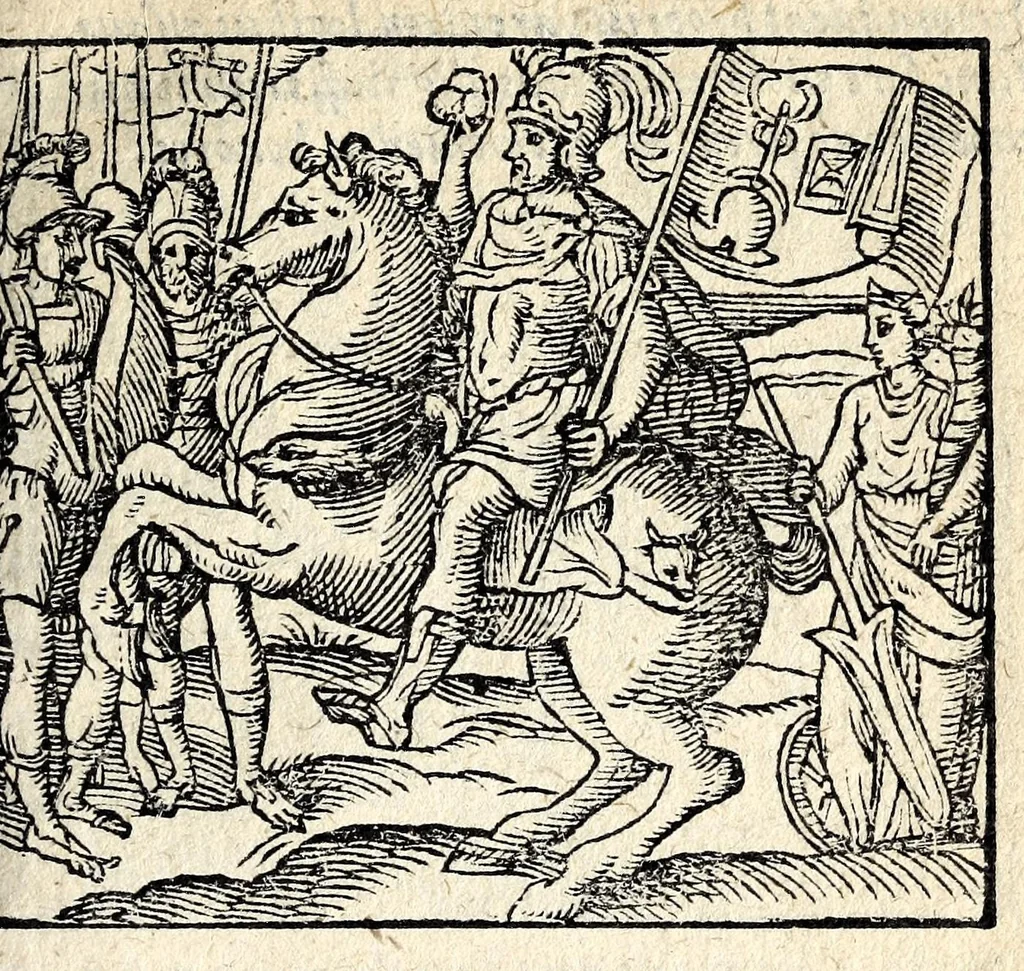 An illustration from Emblemata, et aliqvot nvmmi antiqvi operis, Ioan. Sambvci Tirnaviensis Pannonii, 1584, leaf 71