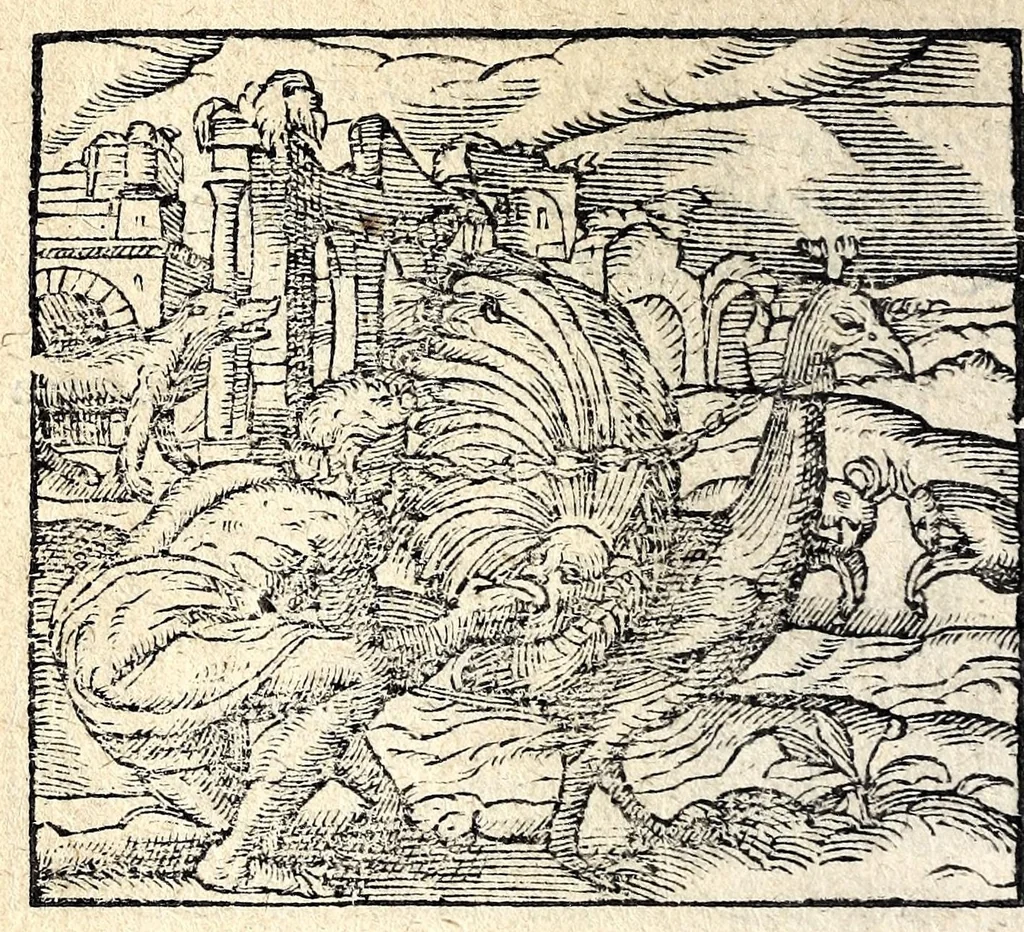 An illustration from Emblemata, et aliqvot nvmmi antiqvi operis, Ioan. Sambvci Tirnaviensis Pannonii, 1584, leaf 96