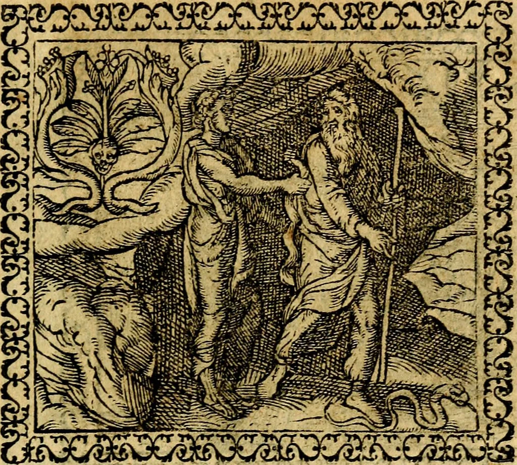 An illustration from Emblemata, et aliqvot nvmmi antiqvi operis, 1566, leaf 120