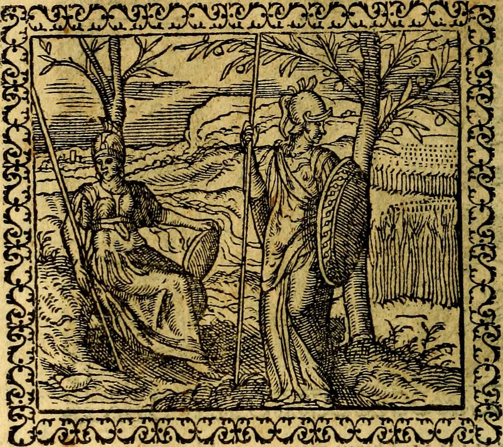 An illustration from Emblemata, et aliqvot nvmmi antiqvi operis, 1566, leaf 121