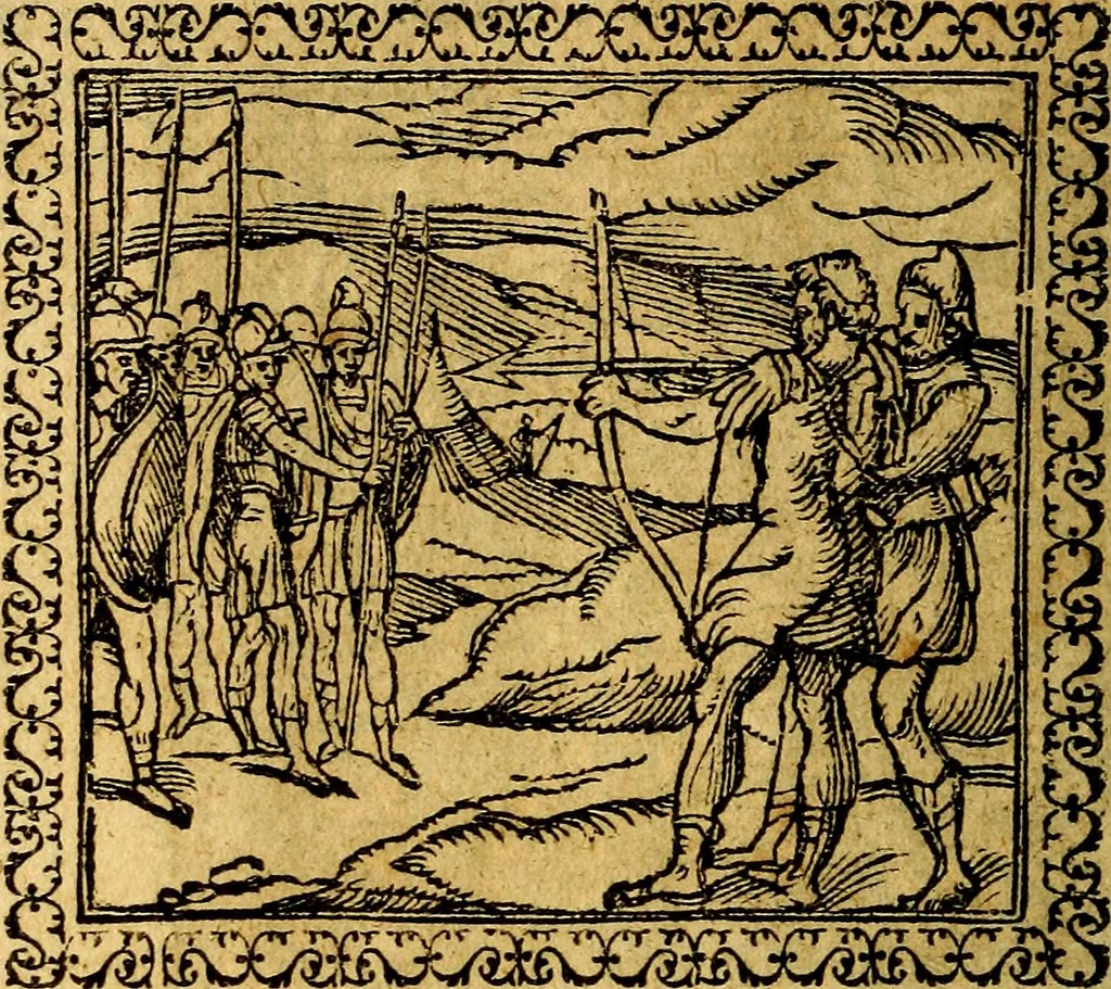 An illustration from Emblemata, et aliqvot nvmmi antiqvi operis, 1566, leaf 133