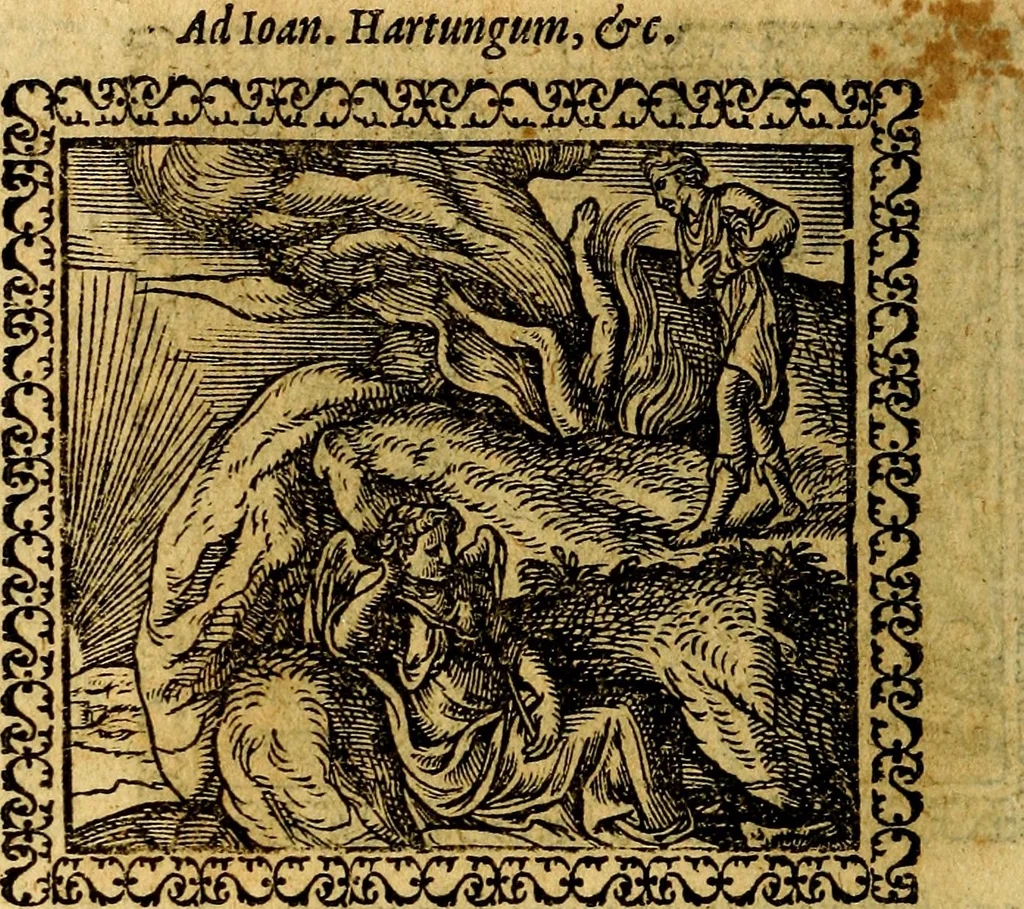 An illustration from Emblemata, et aliqvot nvmmi antiqvi operis, 1566, leaf 141