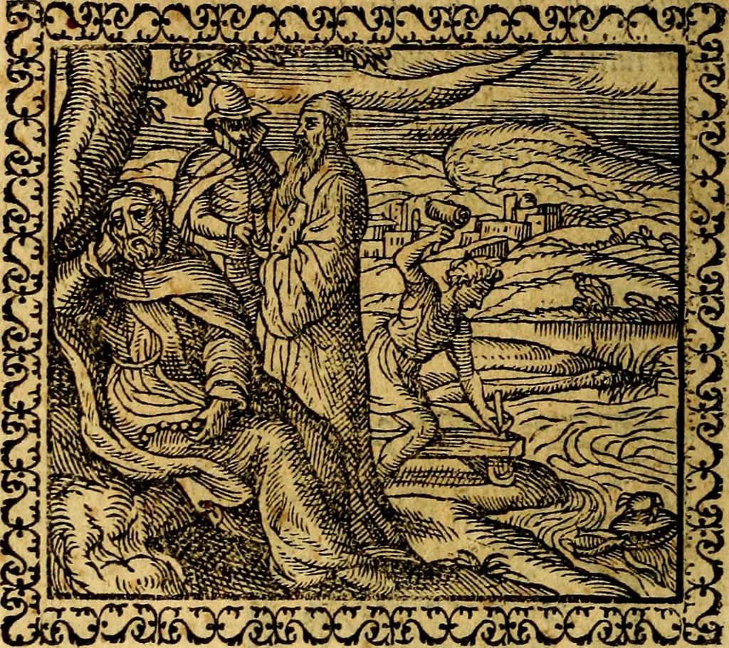An illustration from Emblemata, et aliqvot nvmmi antiqvi operis, 1566, leaf 145