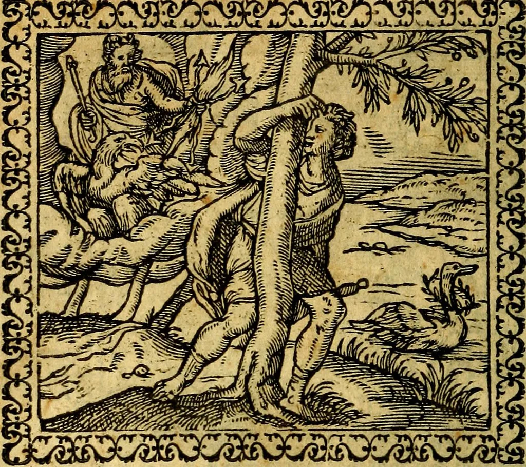 An illustration from Emblemata, et aliqvot nvmmi antiqvi operis, 1566, leaf 15
