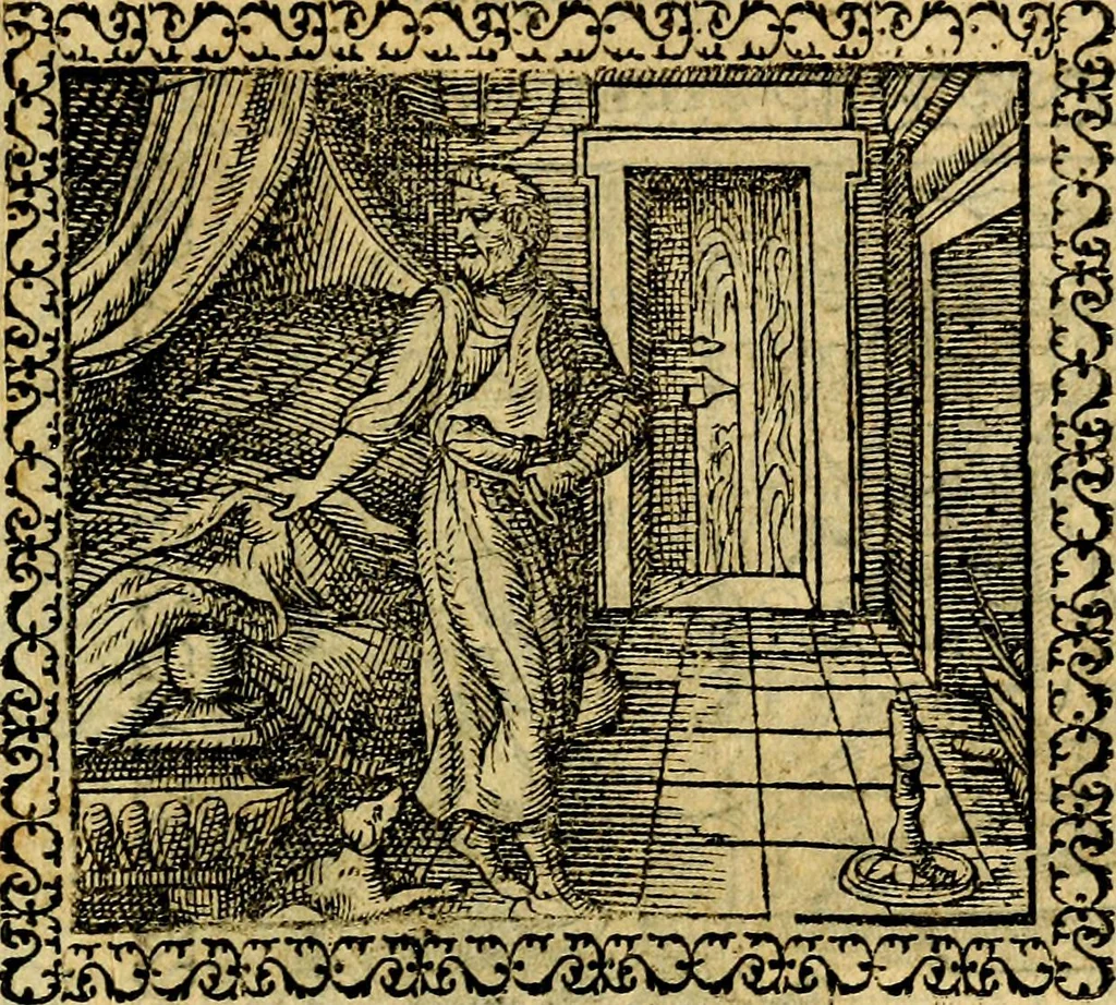 An illustration from Emblemata, et aliqvot nvmmi antiqvi operis, 1566, leaf 154