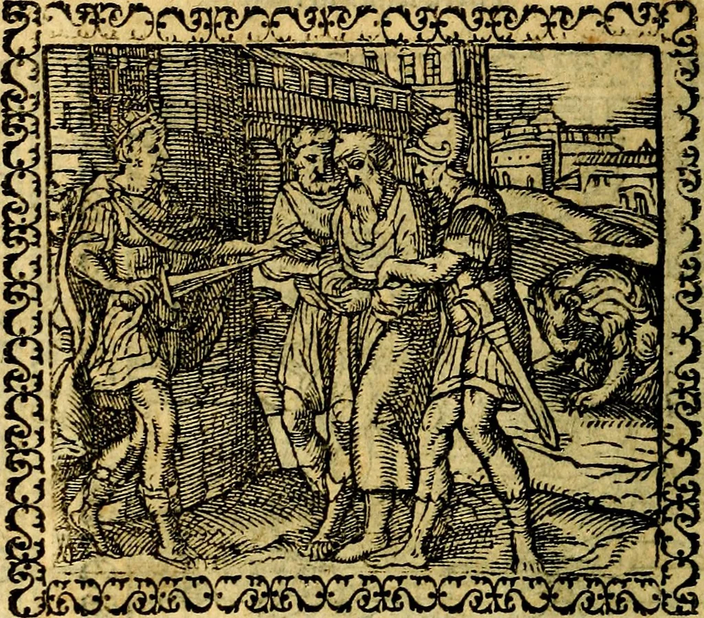 An illustration from Emblemata, et aliqvot nvmmi antiqvi operis, 1566, leaf 157