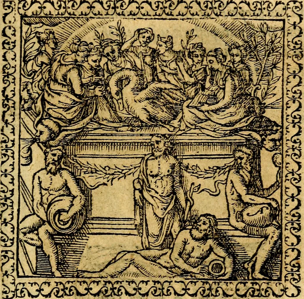An illustration from Emblemata, et aliqvot nvmmi antiqvi operis, 1566, leaf 170