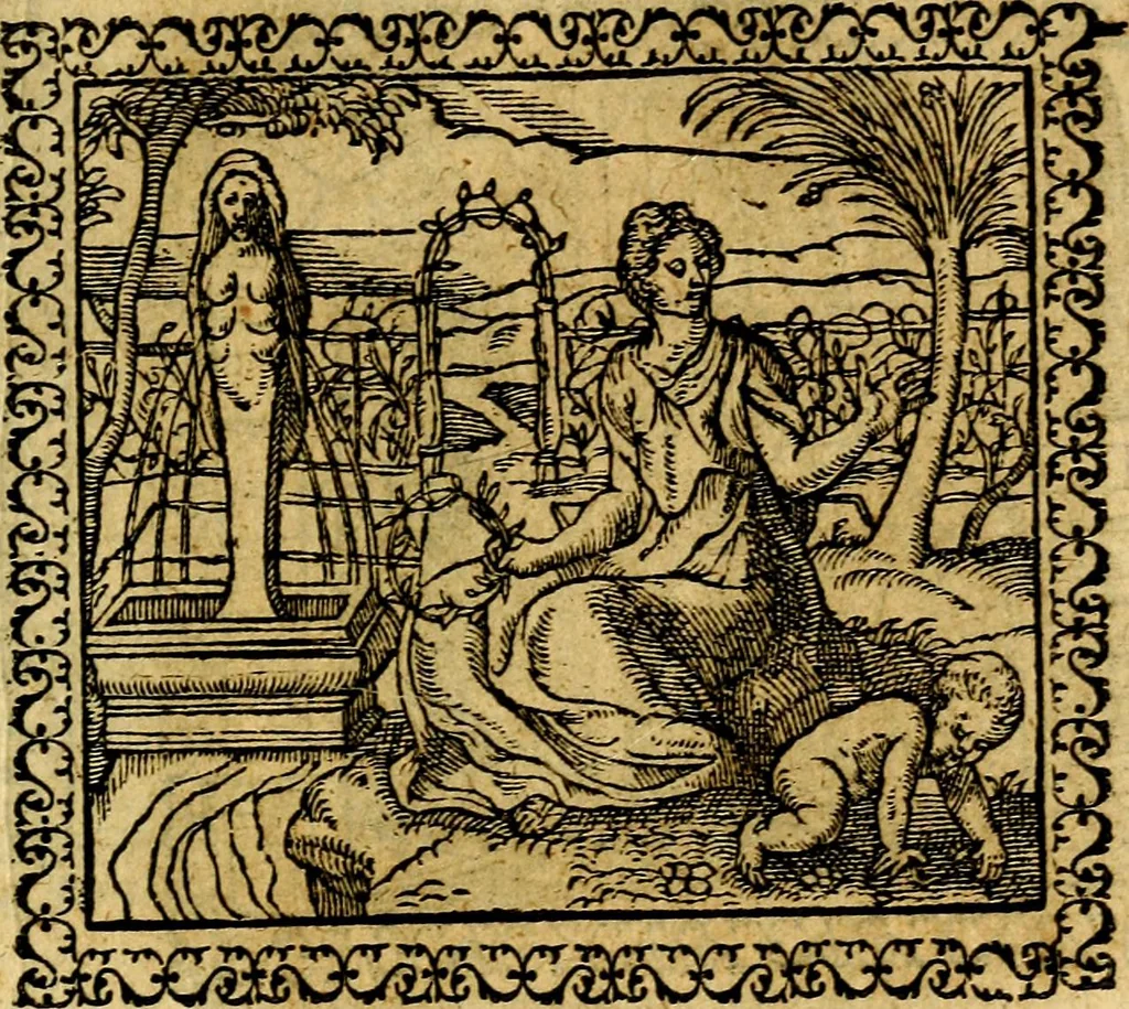 An illustration from Emblemata, et aliqvot nvmmi antiqvi operis, 1566, leaf 172