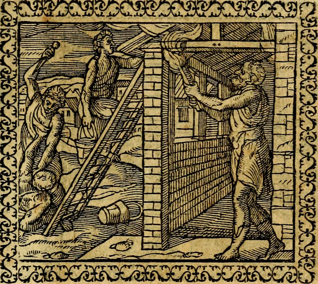 An illustration from Emblemata, et aliqvot nvmmi antiqvi operis, 1566, leaf 182